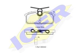 Icer 182084000 - PASTILLAS DE FRENO TRASERAS