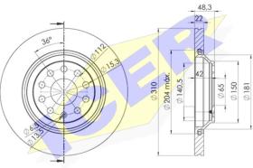 Icer 78BD40822 - DISCOS DE FRENO TRASEROS