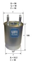 Ufi 2411300 - FILTRO DE COMBUSTIBLE