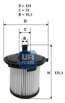 Ufi 2607400 - FILTRO DE COMBUSTIBLE