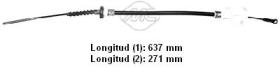 Metalcaucho 81095 - CABLE EMBRAGUE UNO DIESEL 1,3(R 89)