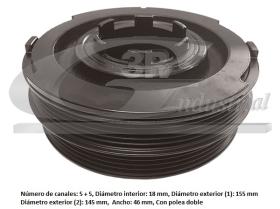  10807 - POLEA CIGUEÑAL 155/145 X 18 - 5+5PK