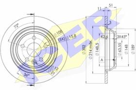 Icer 78BD6769 - DISCOS DE FRENO TRASEROS