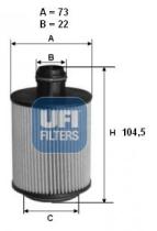 Ufi 2511000 - FILTRO DE ACEITE