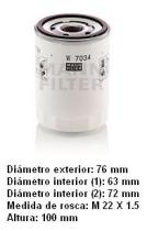  W7034 - [*]FILTRO ACEITE