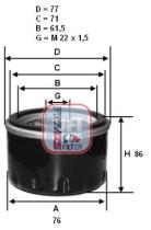 FILTROS SOFIMA S3519R - FILTRO DE ACEITE