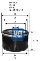 Ufi 2362800 - FILTRO DE ACEITE