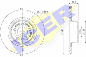 Icer 78BD22162 - DISCOS DE FRENO TRASEROS