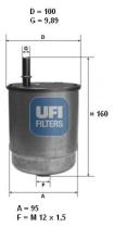 Ufi 2416000 - FILTRO DE COMBUSTIBLE