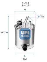 Ufi 5558200 - FILTRO DE COMBUSTIBLE