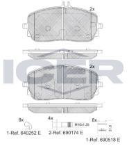 Icer 182331 - JGO.PASTILLAS FRENO MERCEDES